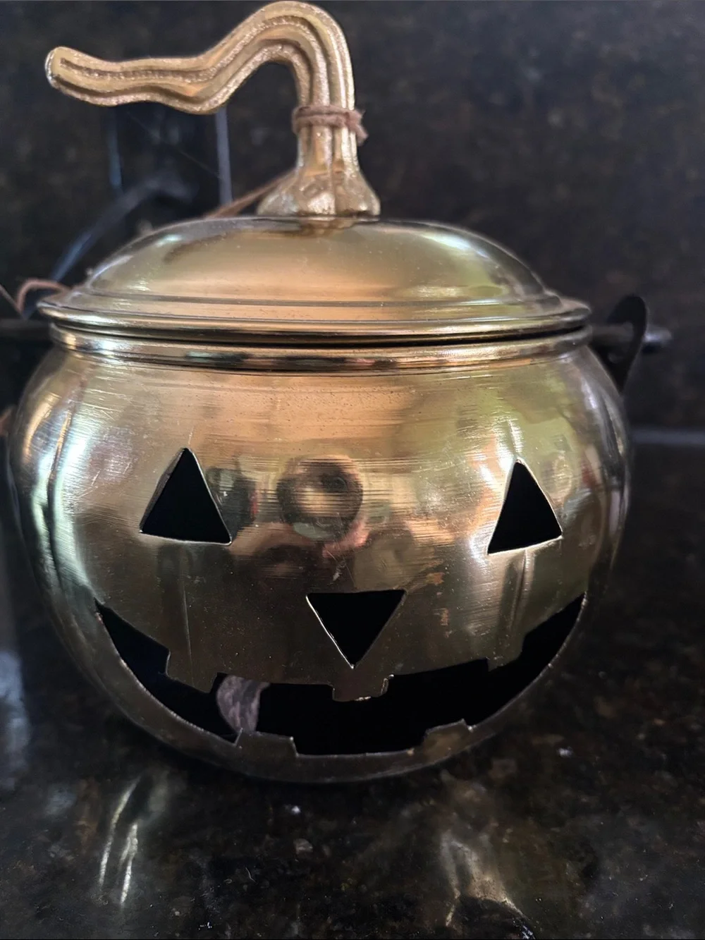 Brass Color Pumpkin Jack-o'-Lantern